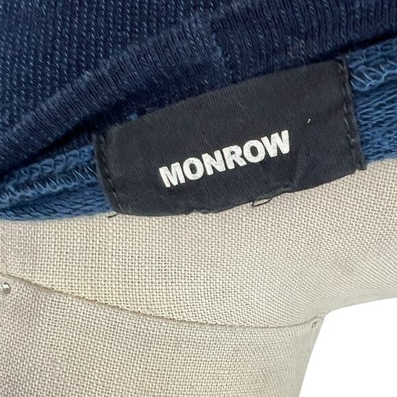 Monrow Supersoft Crew Neck Sweatshirt Long Sleeve Navy Blue Size Large - Picture 8 of 10